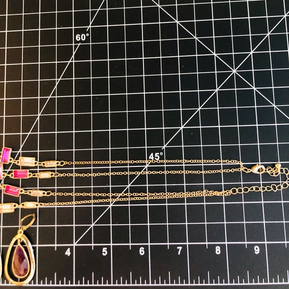 Modern vintage Ombré crystal statement necklace & earrings - Picture 8 of 15